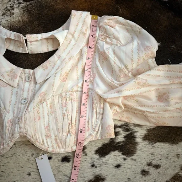 FOR LOVE & LEMONS Carly Top  Rose Dainty Open Back‎ Size Large NWT - Picture 10 of 10